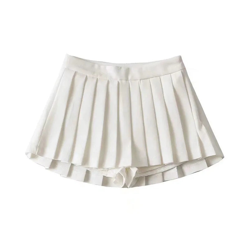 Sexy Women Pleated Skirts High Waist Summer Vintage Mini Skirts Korean Tennis Student White Designed Dance Skirt-Gennys fashion