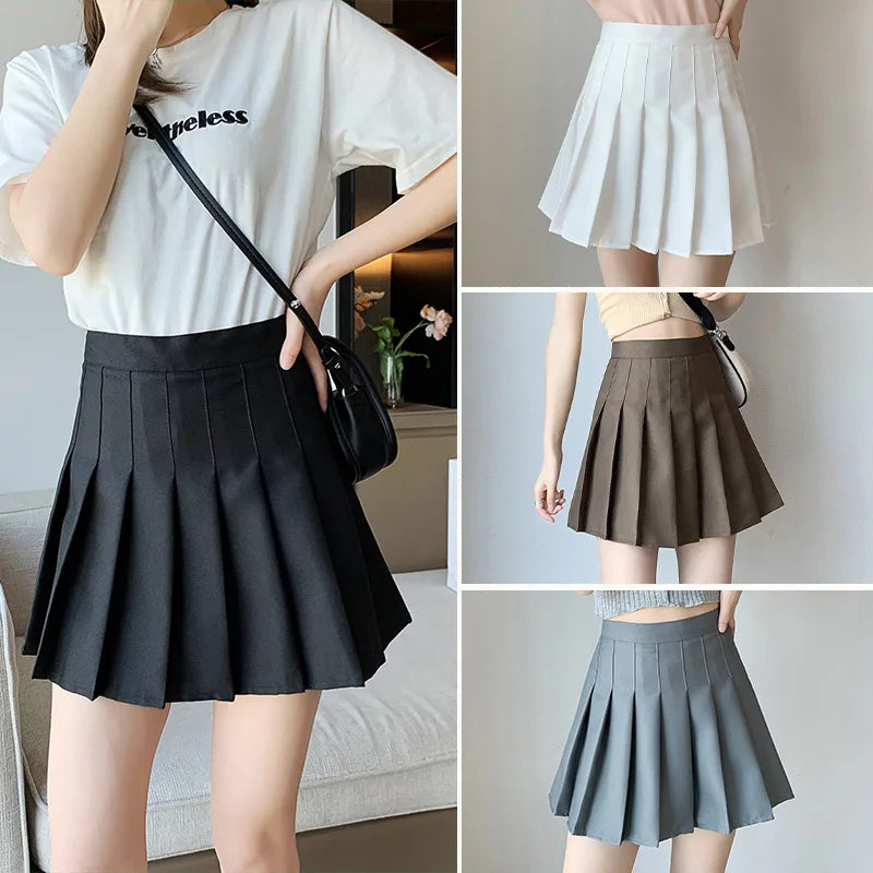 2024 Spring Summer Korean Skirt Shorts Women High Waist Sexy Mini Skirt School Short Pleated Kawaii Japanese Pink Skirt Female-Gennys fashion