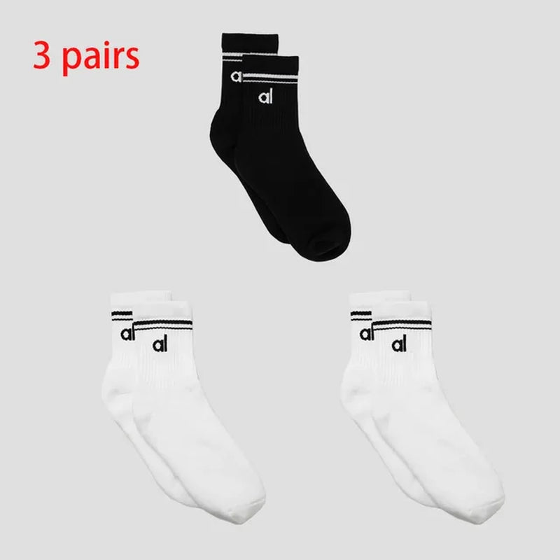 AL Goddess Sports Yoga Solid Color Cotton Socks Vintage Long Sock Yoga Pilates Fitness Women'S Fashion Socks Yoga Long Socks-Gennys fashion