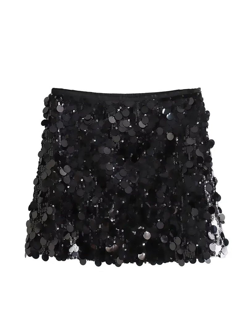 Mini Skirt for Women Sexy Sequin Short Skirts Vintage Y2K Women Clothing Summer Fashion Female Streetwear Skirt Mujer-Gennys fashion