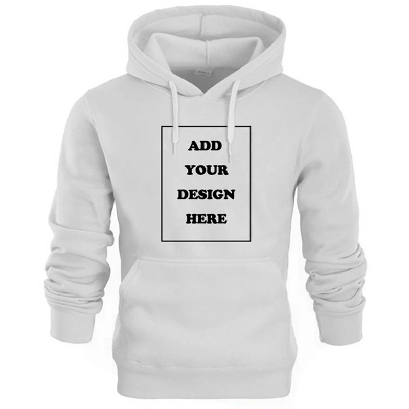 Men Sports Women Casual Hoodies Customize Your Logo Solid Color Pocket Hooded Fitness Fashio Unisex Pullovers Basic Sweatshirts-Gennys fashion