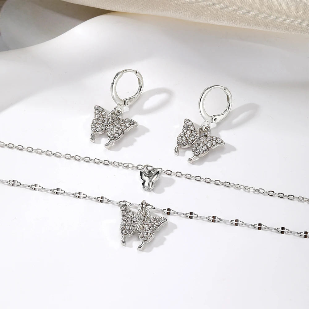 Butterfly Pendant Jewelry Set-Gennys fashion