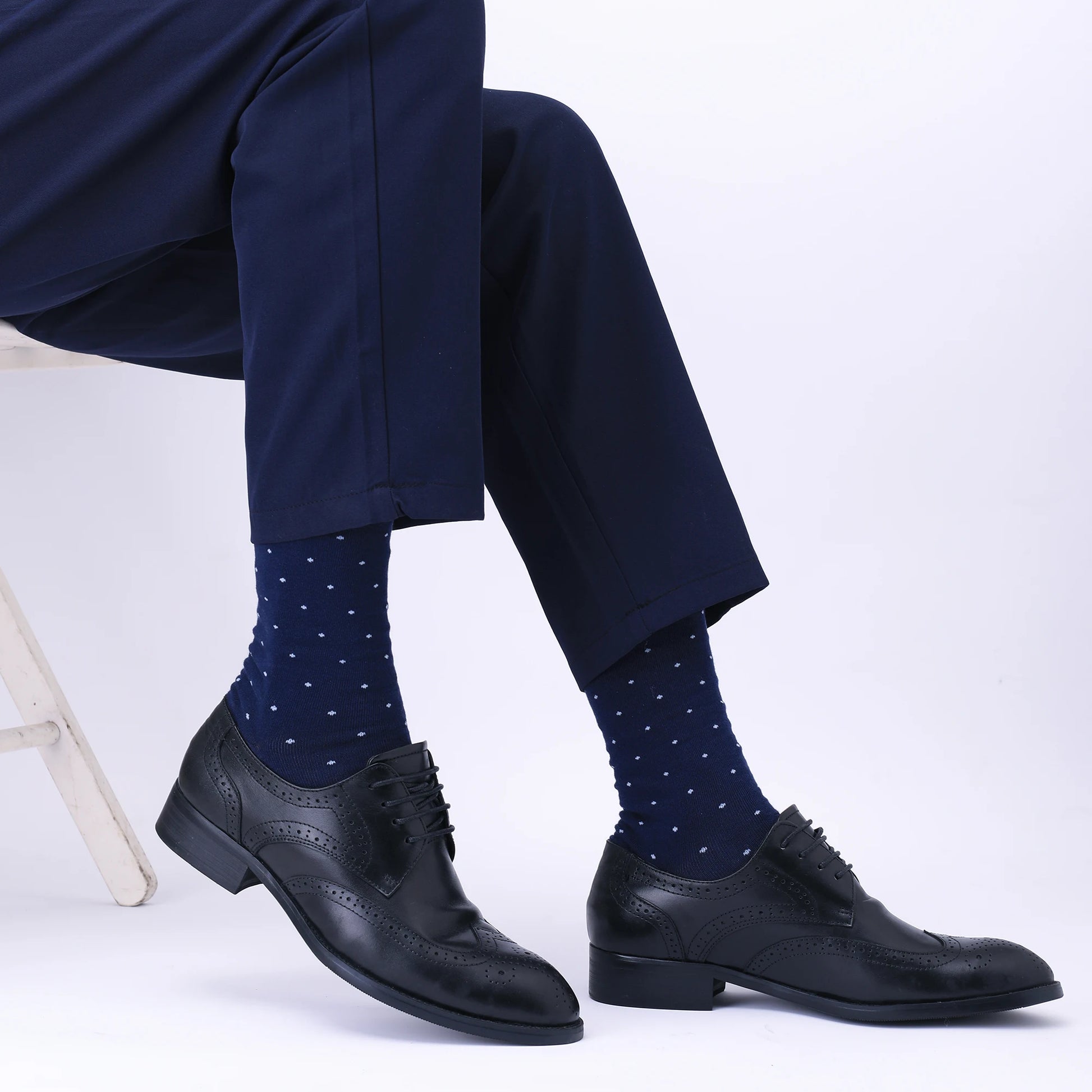 5 Pairs Mens Dress Socks plus Large Size，High Quality Combed Cotton Crew Socks，Black Cool Argyle Breathable Casual Socks for Men-Gennys fashion