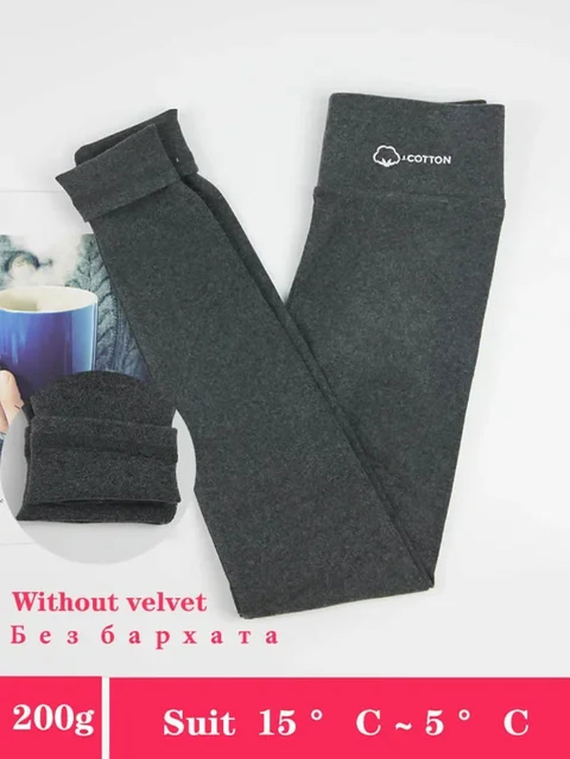 Women'S Leggings Winter Lamb Cashmere Warm Pants with Fleece Female Legging Slim Tights Cotton Velvet Thermal Leggings for Women-Gennys fashion