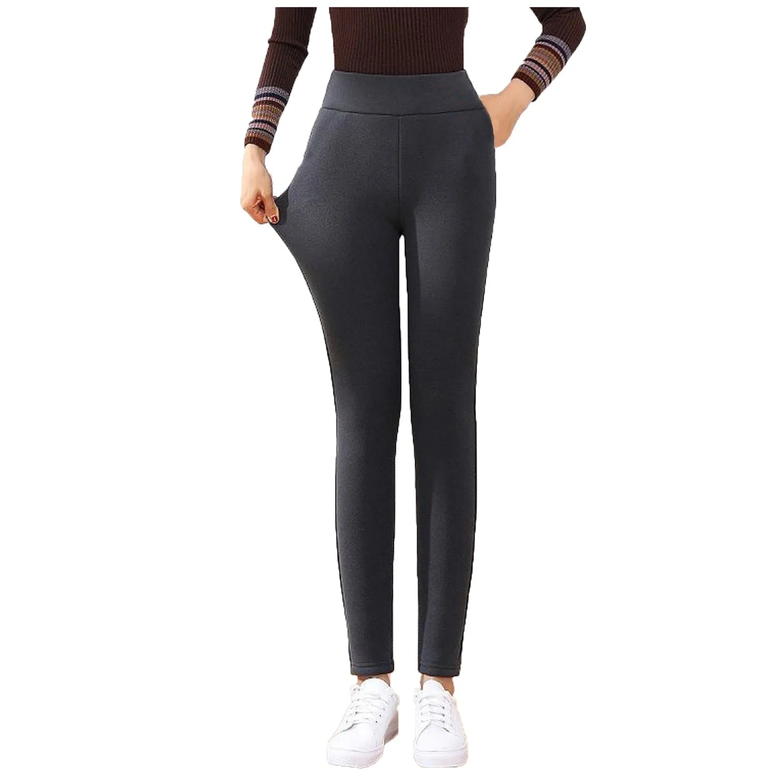 Casual Thicken Cotton Leggings Women Fall Fitness Slim Fit Ankle Length Leggings High Elastic Pants Female-Gennys fashion