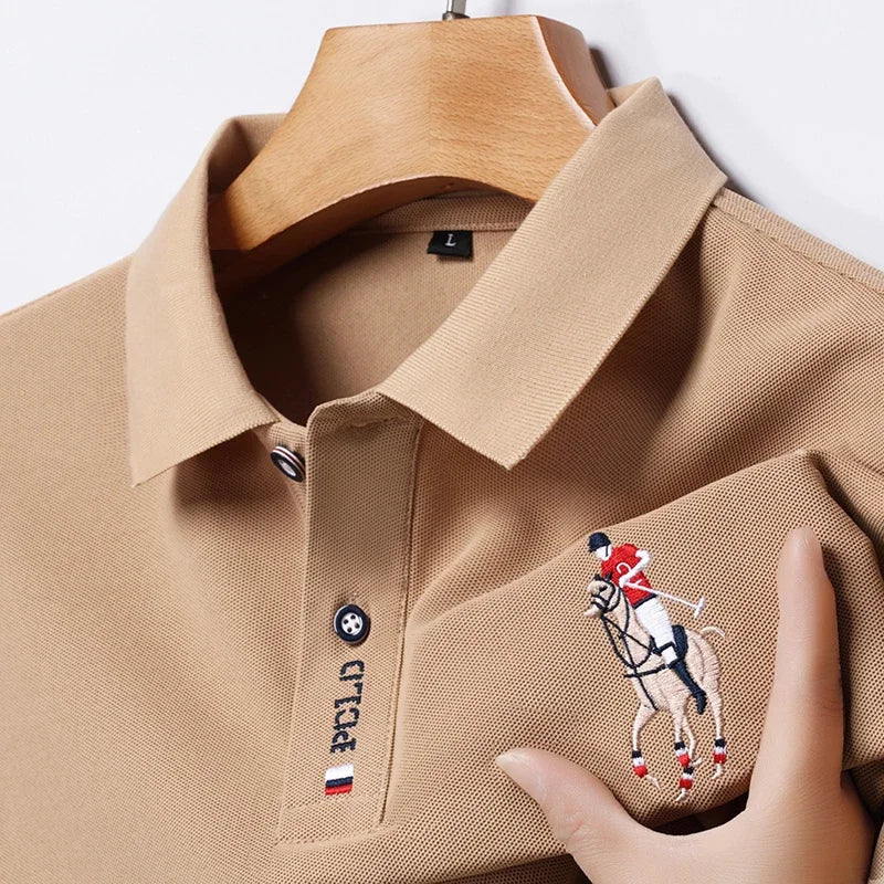 Men'S Embroidered Casual Fashion Short Sleeved POLO Shirt Summer Comfortable Top-Gennys fashion