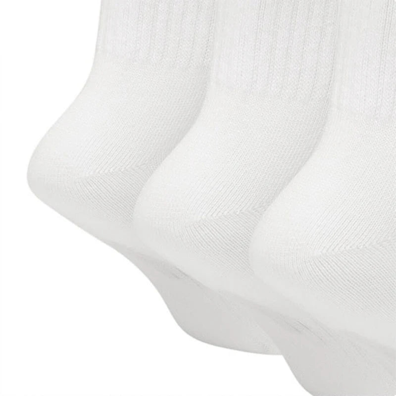 Original Everyday Lightweight Unisex Sports Socks Men'S and Women'S 3 Pairs Train Middle Barrel White Socks S M L XL SX7676-Gennys fashion