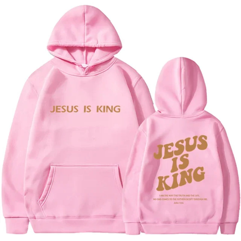 Jesus IS King Hoodie Sweatshirt Men'S and Women'S Harajuku Pullover Street Clothing High Quality Hot Selling Top 2024-Gennys fashion