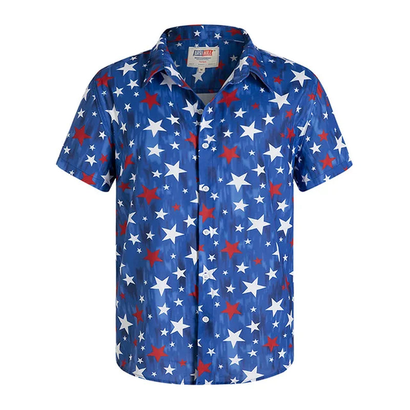 America Flag Graphic Shirts for Men Clothing 3D Printed Hawaiian Beach Shirts Short Sleeve Y2K Tops Vintage Clothes Lapel Blouse-Gennys fashion