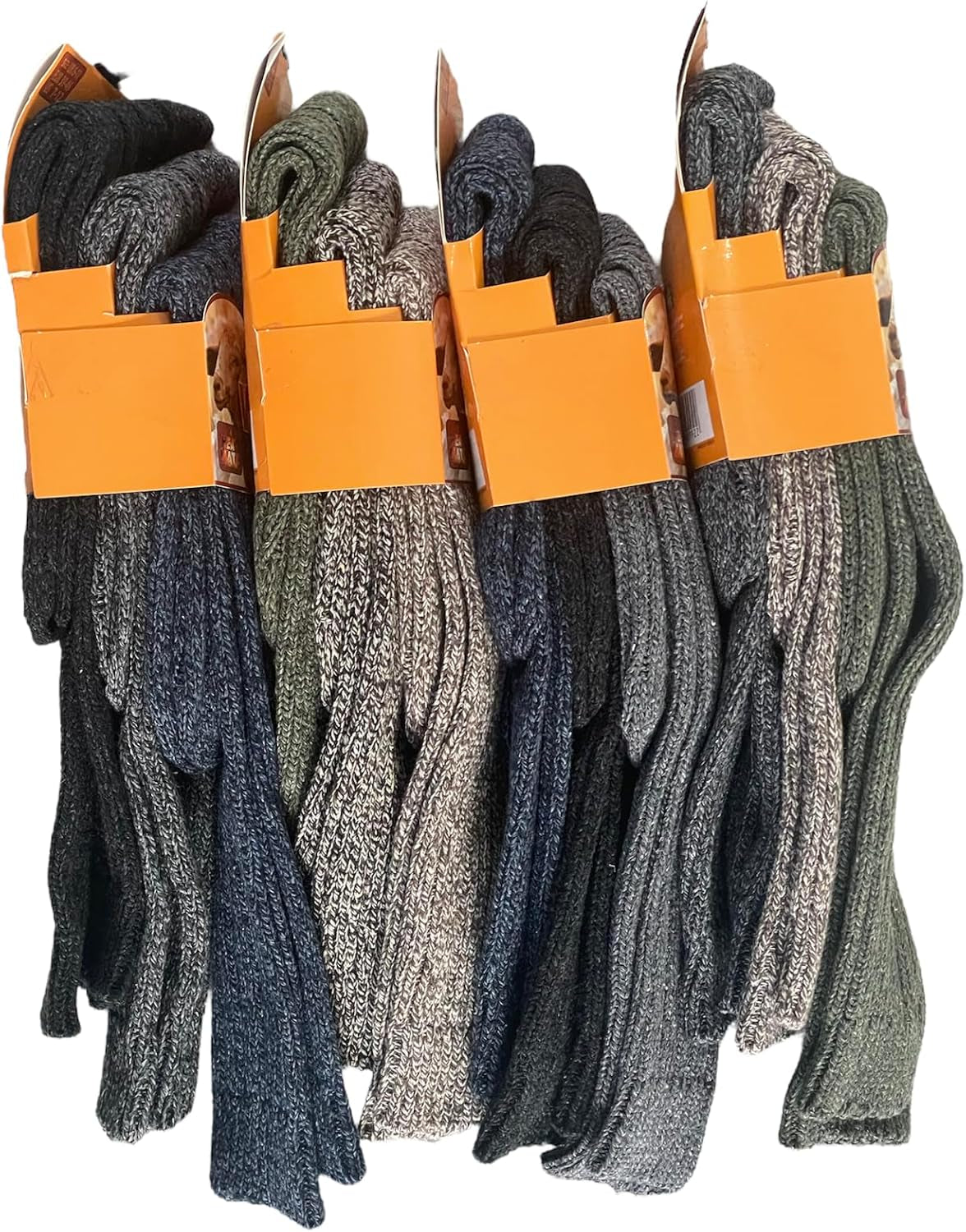 3 Pairs Mens Soft Thermal Premium Quality Long Wool Blend Boot Socks Mix Colours Size UK 6-11 EU 39-46-Gennys fashion