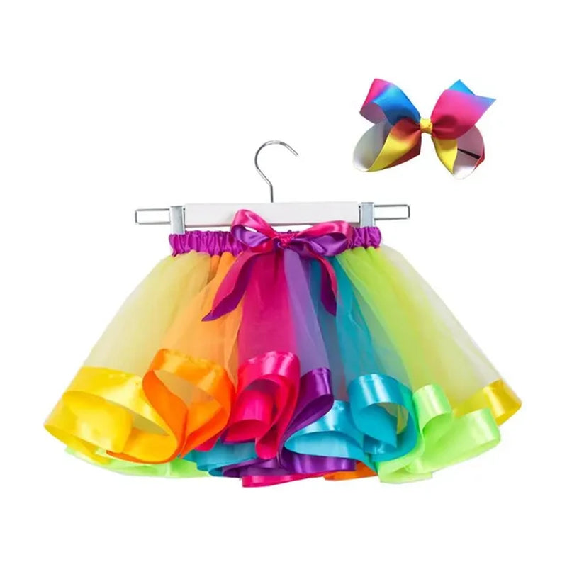 2024 New Tutu Skirt Baby Girls Clothes 12M-8Y Colorful Mini Pettiskirt Kids Party Dance Rainbow Tulle Skirts Children'S Clothing-Gennys fashion