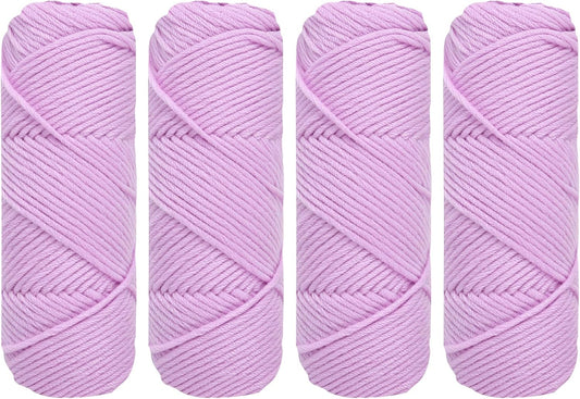 Crochet Knitting Wool Cotton Wool Double Knitting Yarn Multi-Colored Acrylic Crochet Yarn Set for Hats Doll (Light Purple)-Gennys fashion