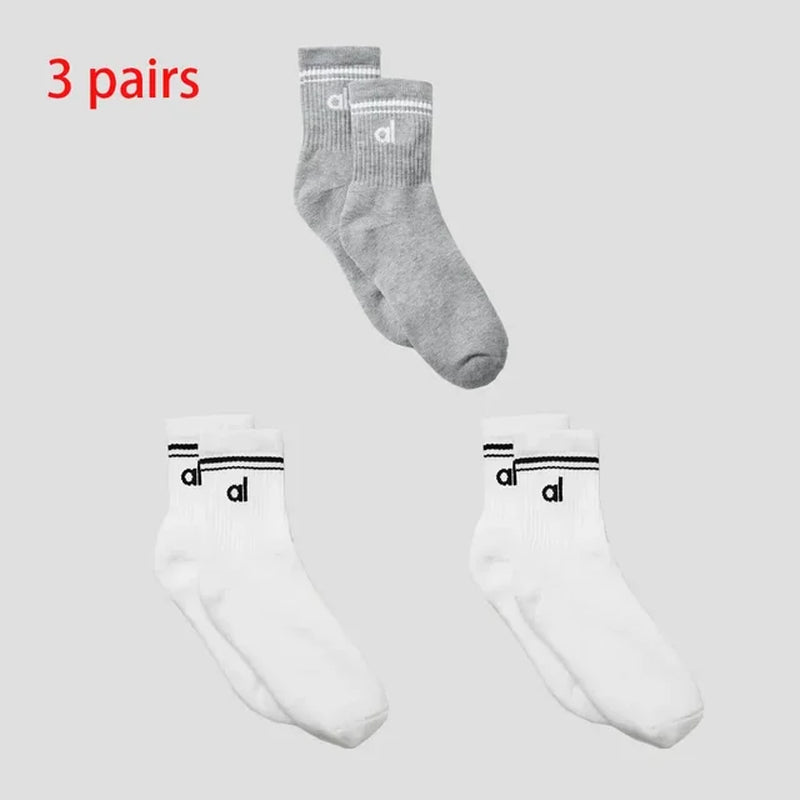 AL Goddess Sports Yoga Solid Color Cotton Socks Vintage Long Sock Yoga Pilates Fitness Women'S Fashion Socks Yoga Long Socks-Gennys fashion