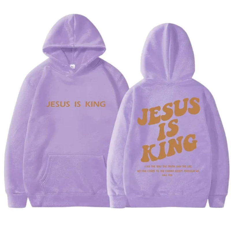 Jesus IS King Hoodie Sweatshirt Men'S and Women'S Harajuku Pullover Street Clothing High Quality Hot Selling Top 2024-Gennys fashion