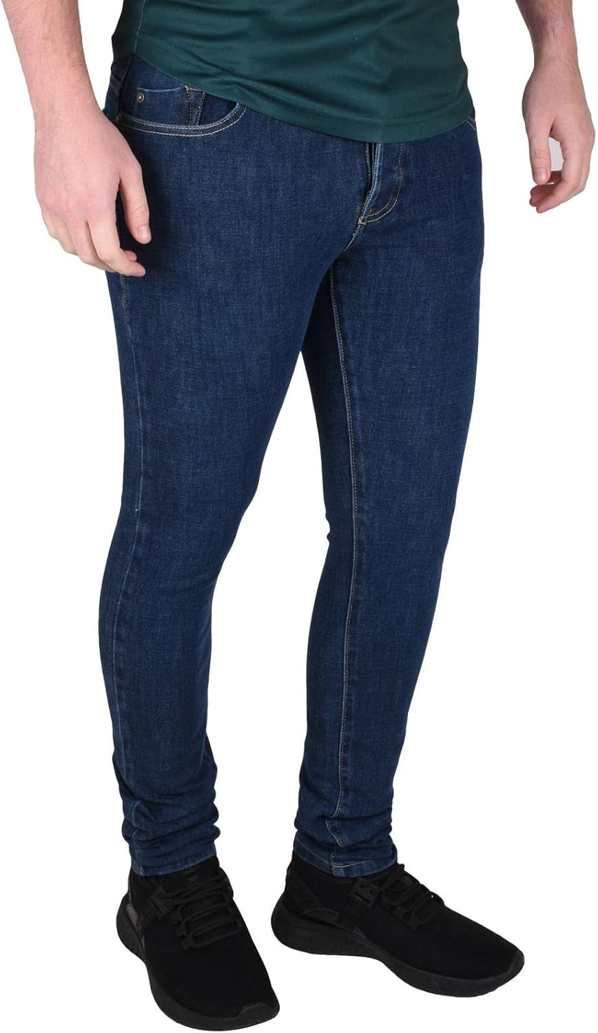 Mens Skinny Jeans Denim Pants Stretch Fit Men Trouser Button Fly Casual Bottom-Gennys fashion