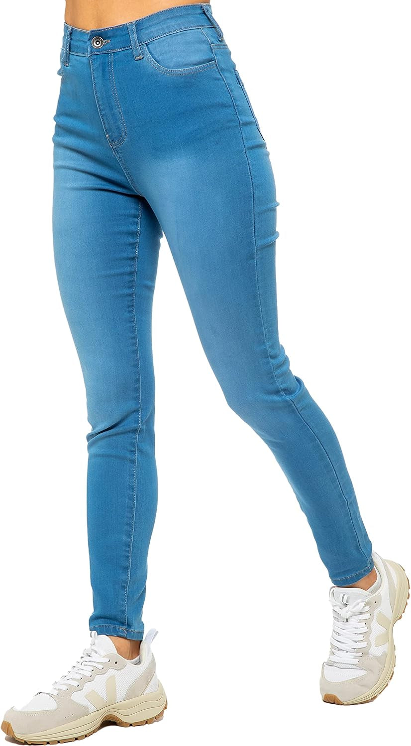 Ladies Skinny Jeans Stretch Trousers Jean Casual Denim Pants with Pockets-Gennys fashion