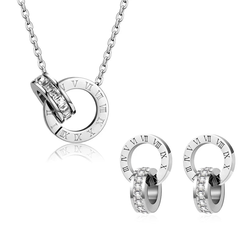 Numeral Shell Pendant Jewelry Set-Gennys fashion