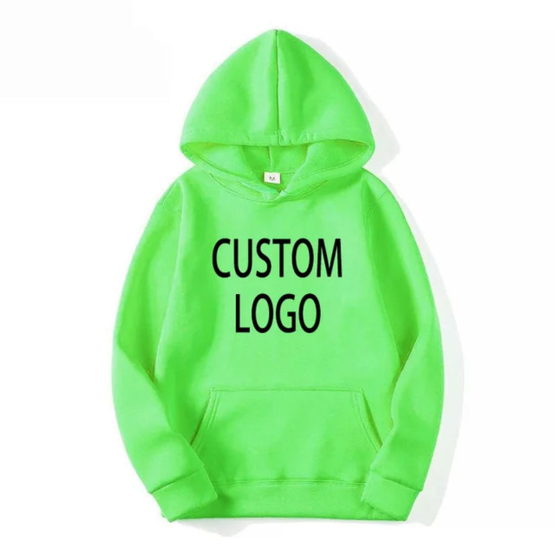 Custom LOGO Hoodies Diy Text Couple Friends Family Design Image Print Clothing Sports Leisure Harajuku Sweater Size M-4XL-Gennys fashion