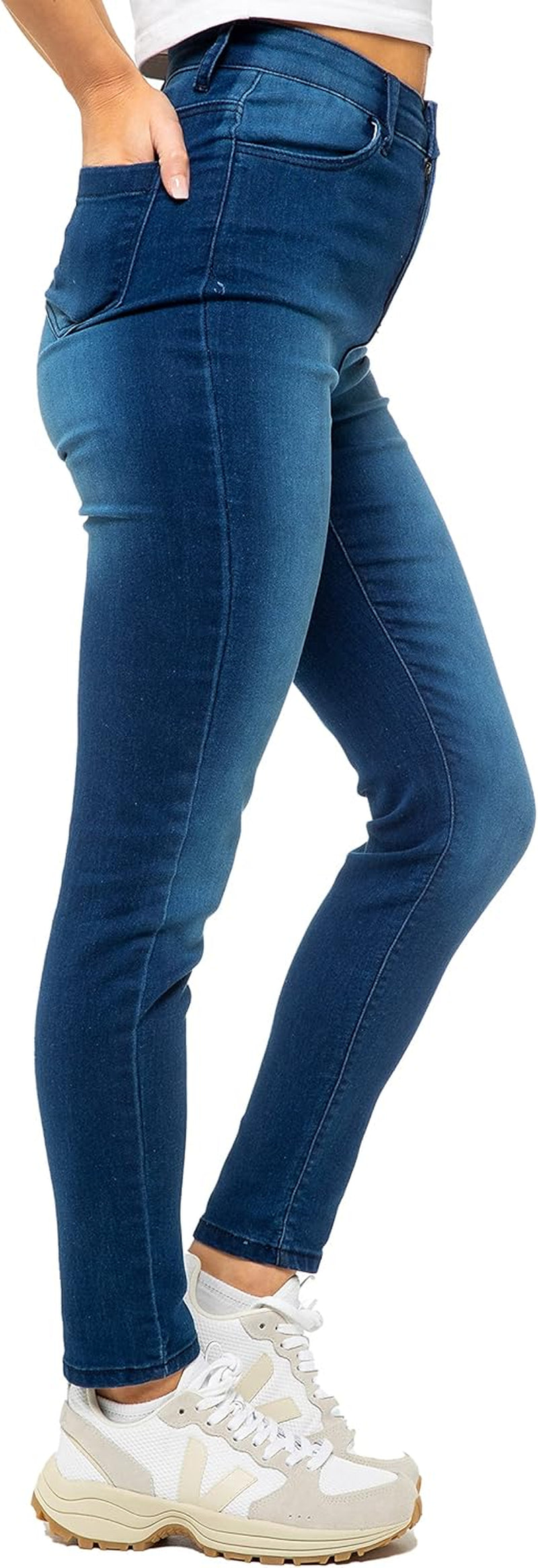 Ladies Skinny Jeans Stretch Trousers Jean Casual Denim Pants with Pockets-Gennys fashion