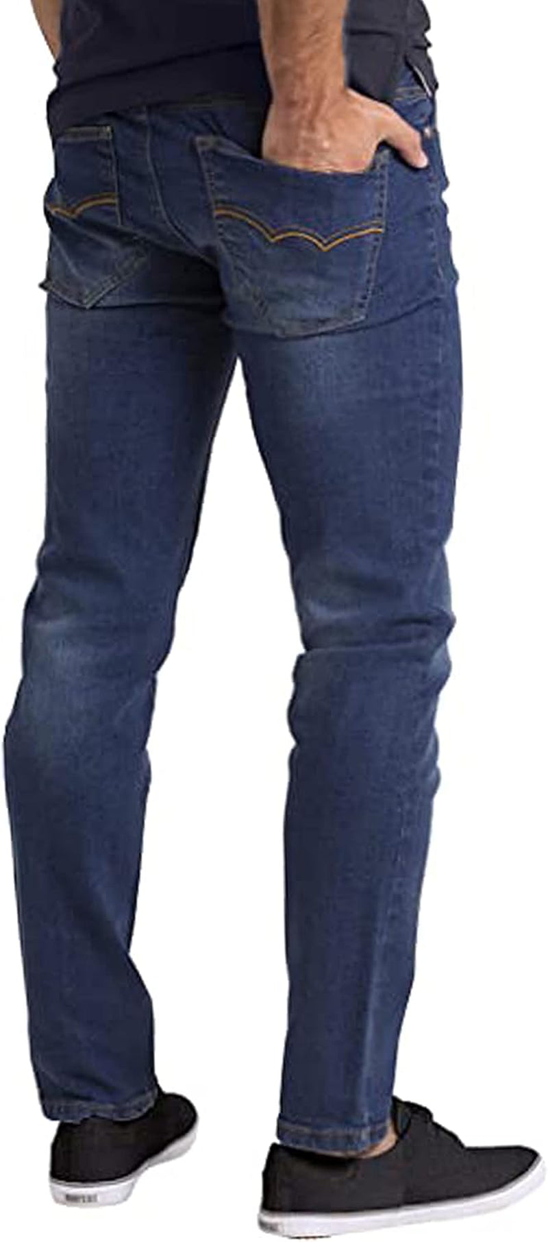 Mens Flex Jeans Stretch Skinny Relaxed Slim Fit Casual All Waists Denim Pant-Gennys fashion