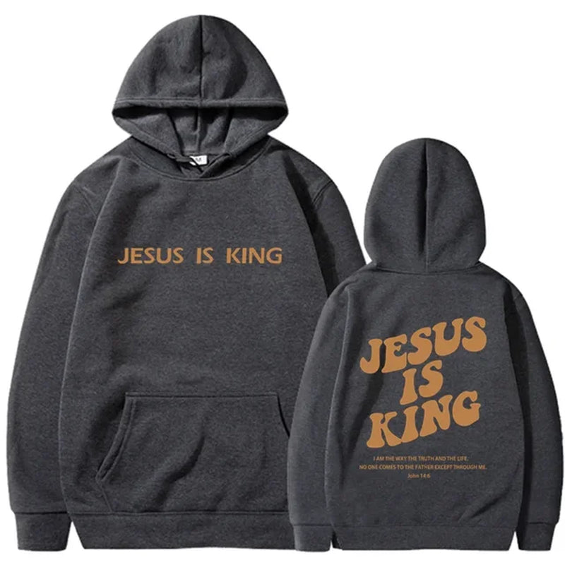 Jesus IS King Hoodie Sweatshirt Men'S and Women'S Harajuku Pullover Street Clothing High Quality Hot Selling Top 2024-Gennys fashion