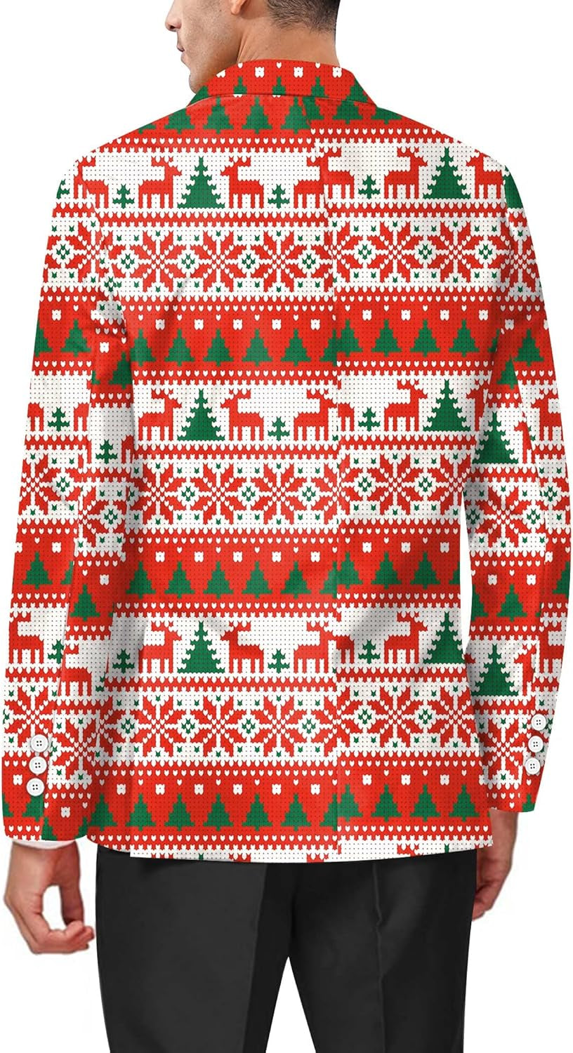 Blazer Jacket Fashion Casual Christmas Funny Santa Claus Printed L-Gennys fashion