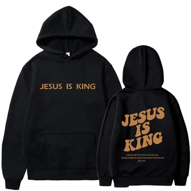 Jesus IS King Hoodie Sweatshirt Men'S and Women'S Harajuku Pullover Street Clothing High Quality Hot Selling Top 2024-Gennys fashion