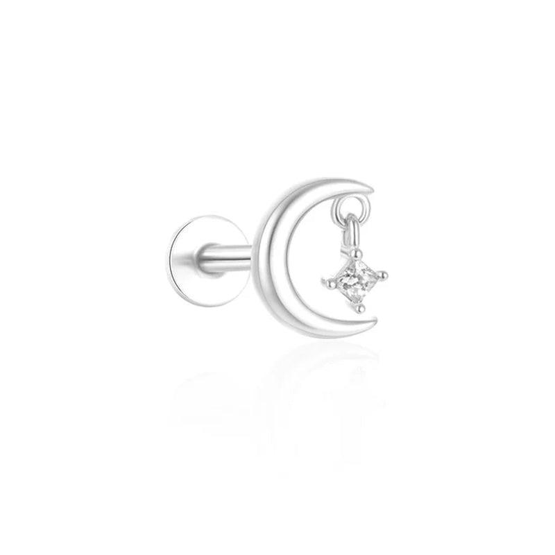 925 Silver Square CZ Stud Earrings-Gennys fashion