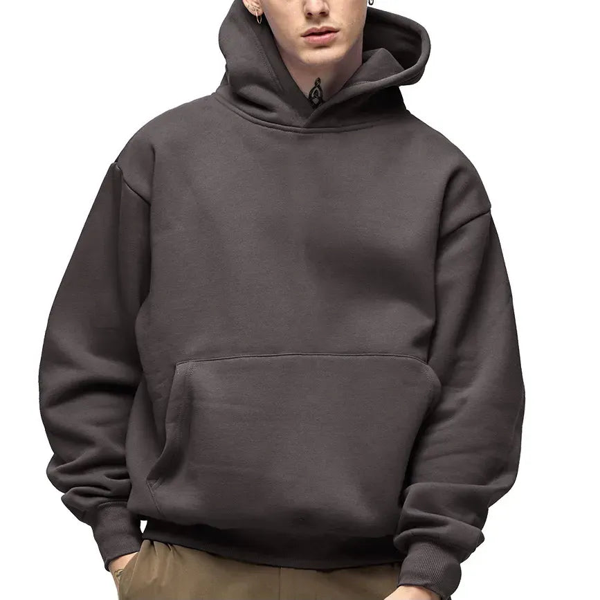 500GSM Heavy Weight Fashion Men'S Hoodies New Autumn Winter Casual Thick Cotton Men'S Top Solid Color Hoodies Sweatshirt Male-Gennys fashion