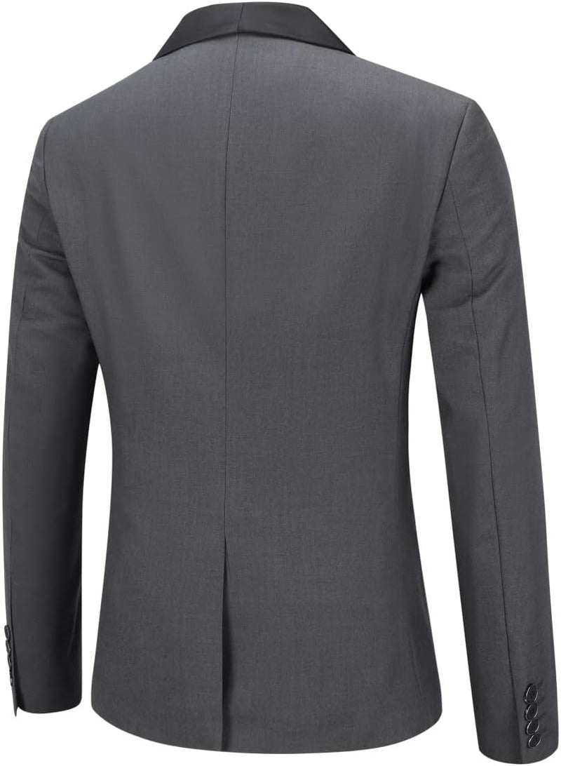 Mens Blazer Suit Jacket Slim Fit Single Breasted One Button Solid Casual Blazer for Business Wedding-Gennys fashion