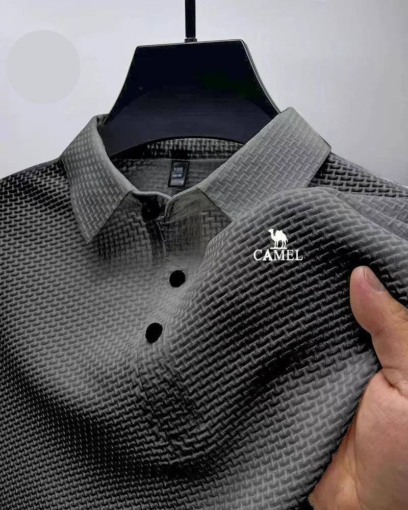 2024 High End Mesh Ice Silk Short Sleeved T-Shirt for Men'S Shirt Collar Summer Business Casual New Nylon Breathable POLO-Gennys fashion