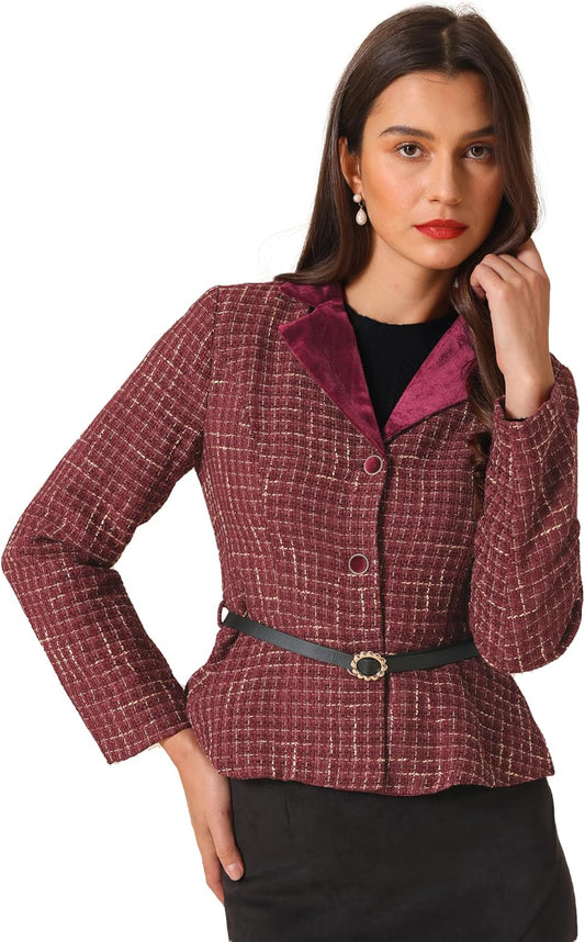 Vintage Tweed Plaid Blazer