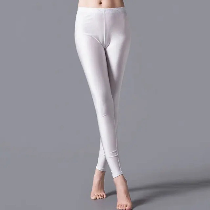 Casual Fluorescent Shiny Pant Leggings for Women Neon Leggings Multiple Color Slim Legging Skinny High Elastic Pants-Gennys fashion