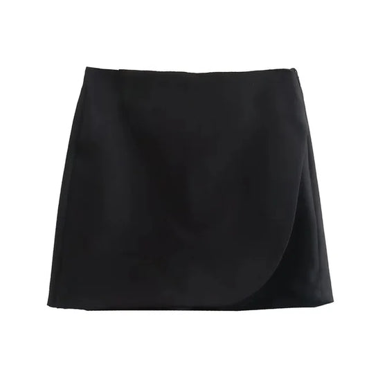 Black Pink High Waist Skirt Shorts