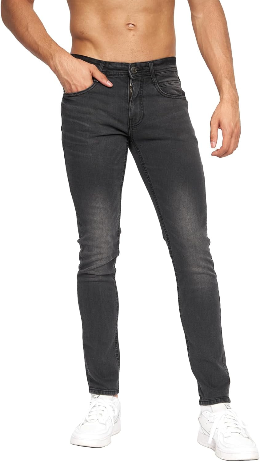 - Mens 'MAYLEAD' Everyday Essential Slim Fit Stretch Jeans | 'TRANFOLD' Ripped Faded Abraised Effect Cotton Rich Straight Jeans - W30-W40 L30-L34-Gennys fashion