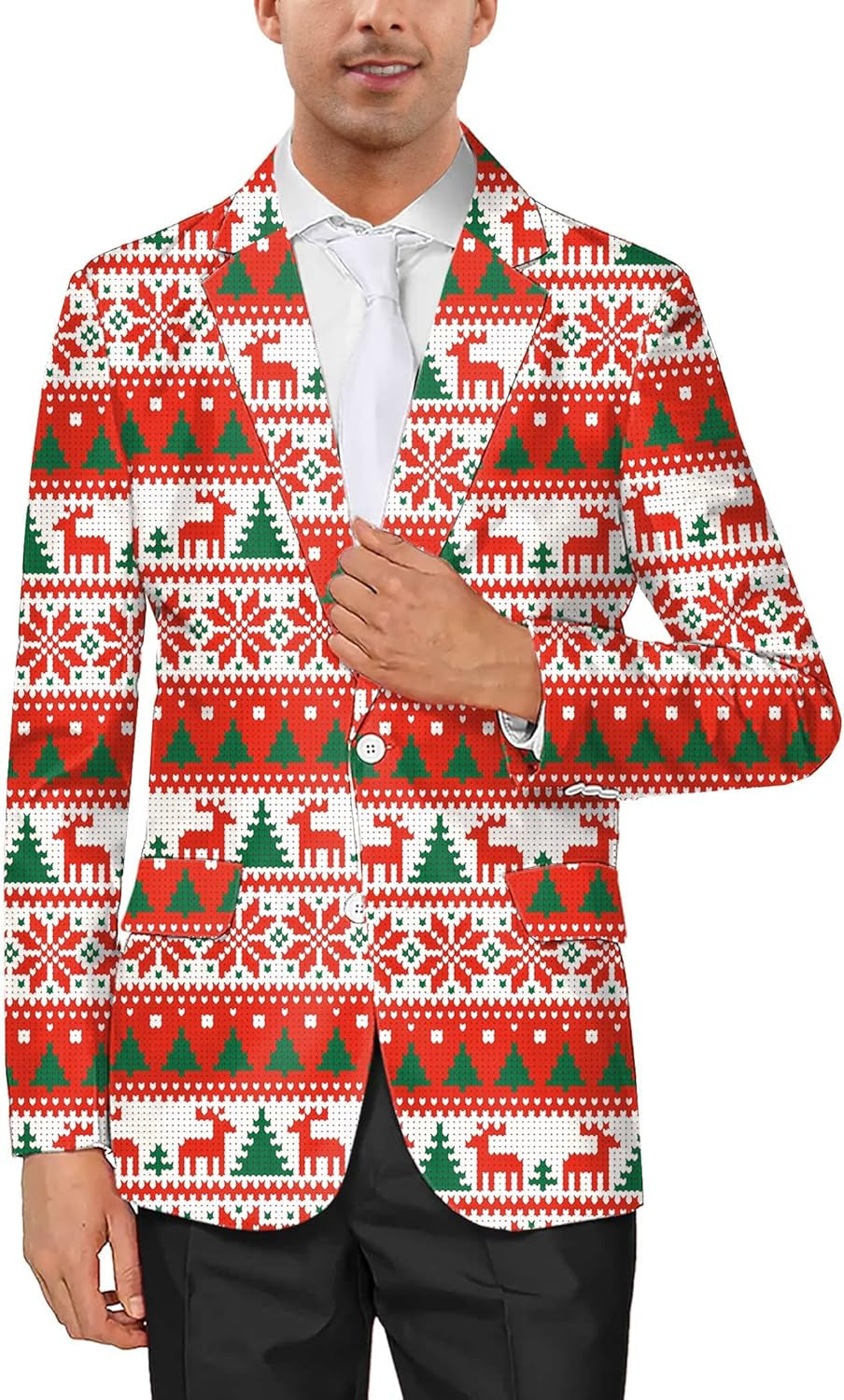 Blazer Jacket Fashion Casual Christmas Funny Santa Claus Printed L-Gennys fashion