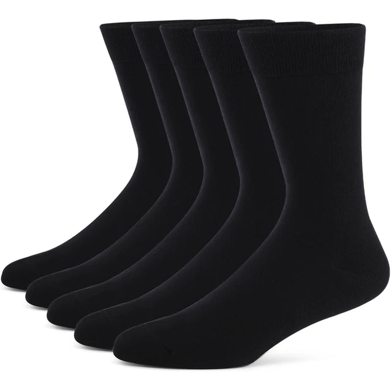 5 Pairs Mens Dress Socks plus Large Size，High Quality Combed Cotton Crew Socks，Black Cool Argyle Breathable Casual Socks for Men-Gennys fashion