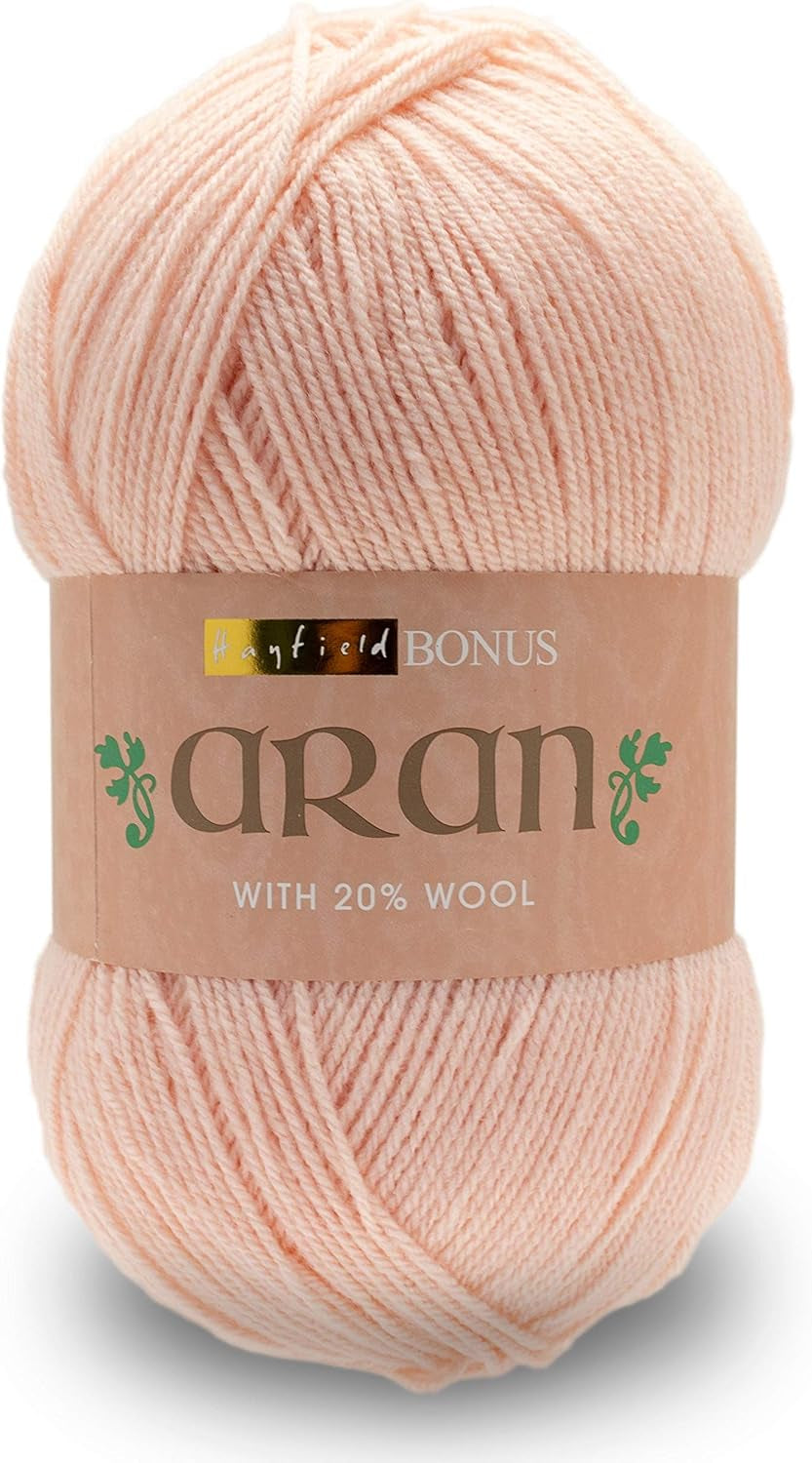 Hayfield Bonus Aran with Wool, Pale Pink (625), 400G by-Gennys fashion