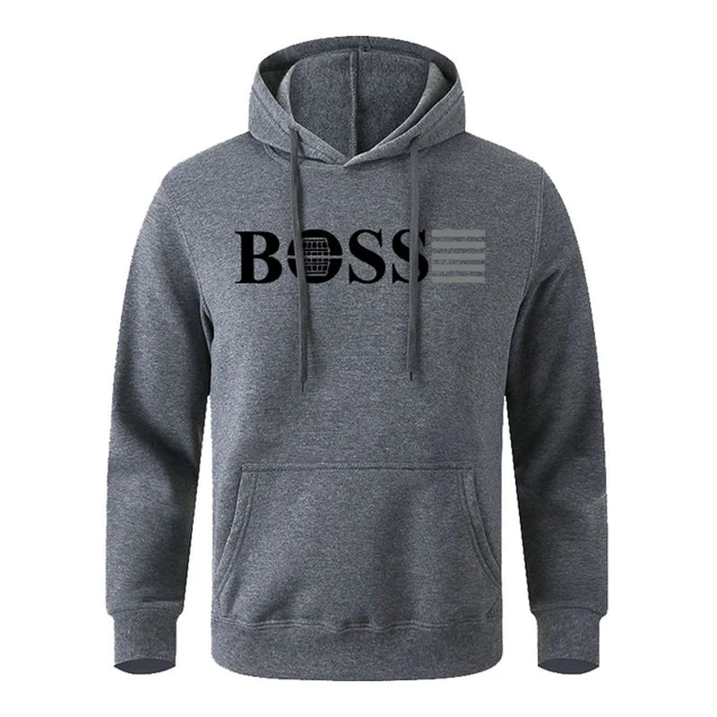 Men'S Fashion Hooded Sweatshirt Casual Street Sports Style Long Sleeved Kangaroo Pocket Autumn and Winter-Gennys fashion