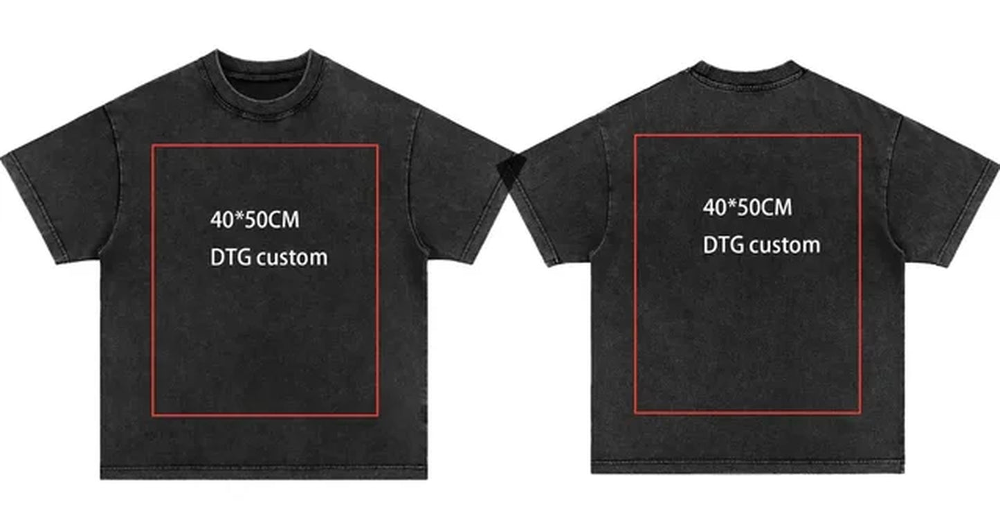 Hiphop T Shirt Streetwear DTG Custom Graphics Cotton Men Oversize Harajuku Men Vintage Custom Short Sleeves-Gennys fashion