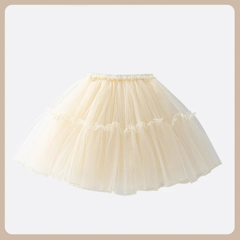 Girls' Half Skirt Shaggy Gauze Skirt Summer Children'S Dance Skirt 1-7 Years Old Little Girl Princess Skirt Baby Fashion-Gennys fashion