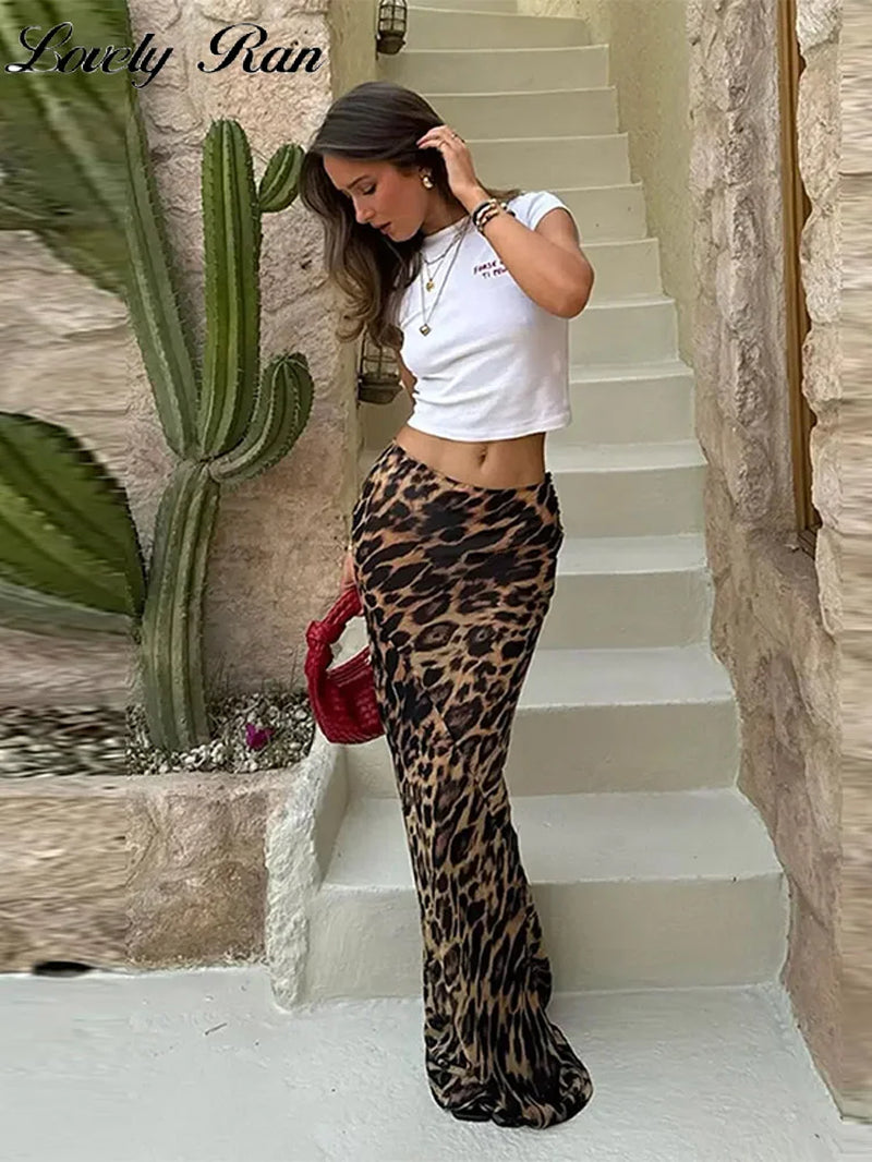 Leopard Print Skirt Women Sexy High Waist Hip Package Slim Midi Skirts Female 2024 Sping Summer Fashion Beach Holiday Ladies-Gennys fashion