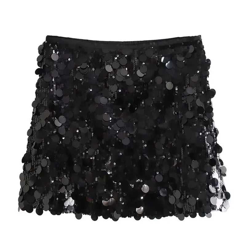 Mini Skirt for Women Sexy Sequin Short Skirts Vintage Y2K Women Clothing Summer Fashion Female Streetwear Skirt Mujer-Gennys fashion