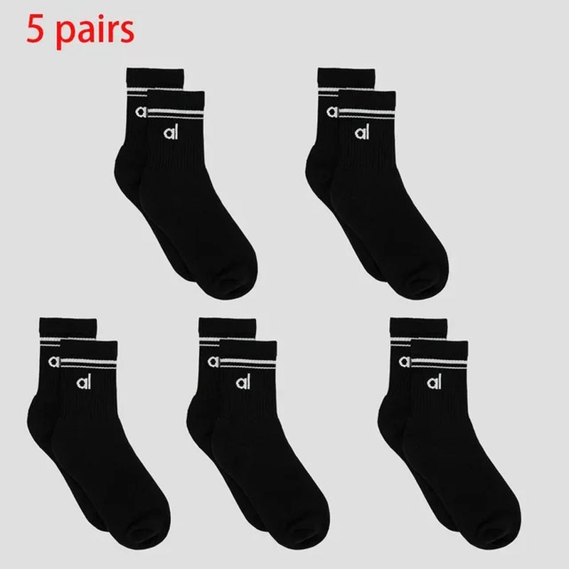 AL Goddess Sports Yoga Solid Color Cotton Socks Vintage Long Sock Yoga Pilates Fitness Women'S Fashion Socks Yoga Long Socks-Gennys fashion