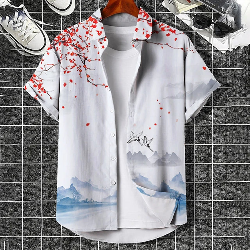 Simple Men'S Shirt 3D Printed Retro Fashion Top Loose Oversized Wear Every Day Casual Short Sleeved Shirt Comfort Men'S Clothing-Gennys fashion