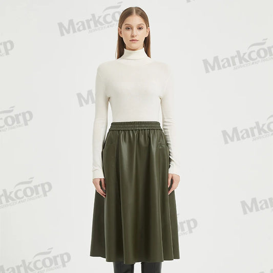 Retro High-Waist A-Line Skirt