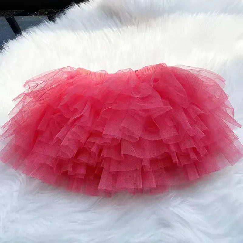 Fashion Baby Girls Tutu Fluffy Skirt Princess Ballet Dance Tutu Mesh Skirt Kids Cake Skirt Cute Girls Clothes-Gennys fashion