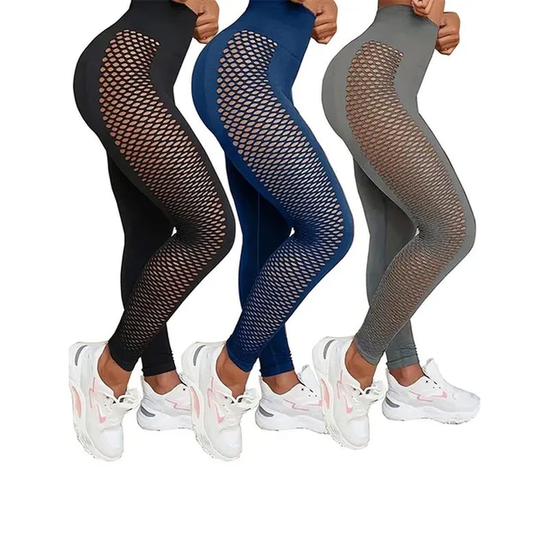 3-Piece Seamless Fishnet Yoga Set