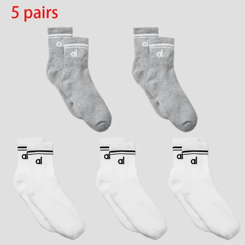 AL Goddess Sports Yoga Solid Color Cotton Socks Vintage Long Sock Yoga Pilates Fitness Women'S Fashion Socks Yoga Long Socks-Gennys fashion