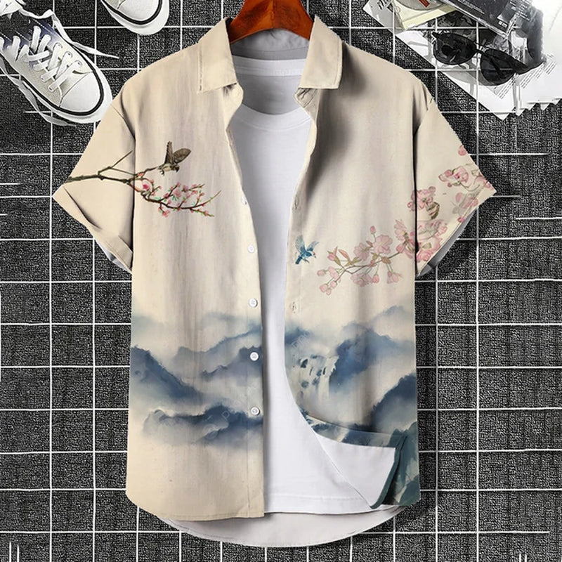 Simple Men'S Shirt 3D Printed Retro Fashion Top Loose Oversized Wear Every Day Casual Short Sleeved Shirt Comfort Men'S Clothing-Gennys fashion